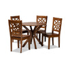 Baxton Studio Miela Modern and Contemporary Walnut Brown Finished Wood 5-Piece Dining Set