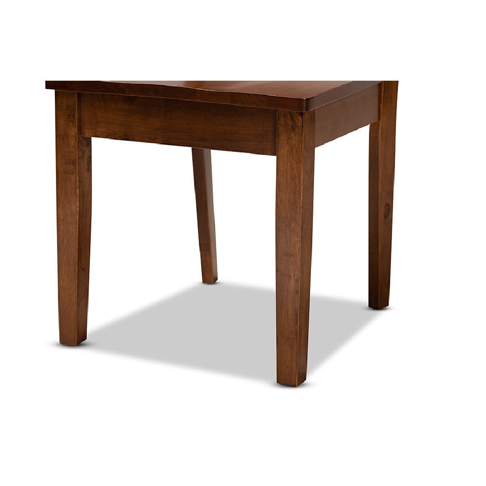 Baxton Studio Miela Modern and Contemporary Walnut Brown Finished Wood 7-Piece Dining Set WHI-Miela-Walnut-7PC-Dining-Set