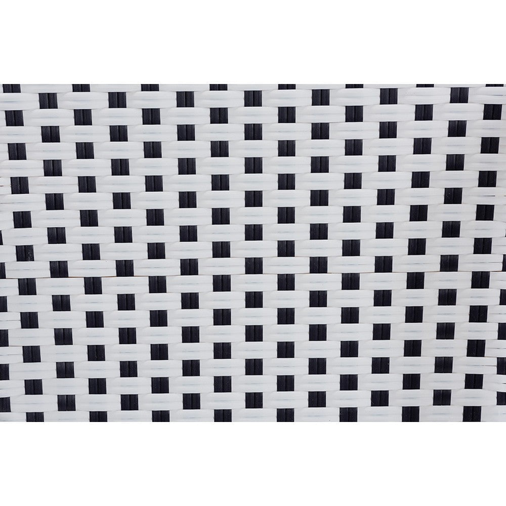 Baxton Studio Naila Classic French Black and White Plastic and Natural Brown Rattan 5-Piece Indoor and Outdoor Bistro Set