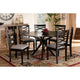 Baxton Studio Mila Modern and Contemporary Grey Fabric Upholstered and Dark Brown Finished Wood 7-Piece Dining Set