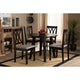 Baxton Studio Millie Modern and Contemporary Grey Fabric Upholstered and Dark Brown Finished Wood 5-Piece Dining Set