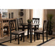 Baxton Studio Millie Modern and Contemporary Sand Fabric Upholstered and Dark Brown Finished Wood 5-Piece Dining Set