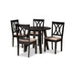 Baxton Studio Millie Modern and Contemporary Sand Fabric Upholstered and Dark Brown Finished Wood 5-Piece Dining Set