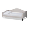 Baxton Studio Milligan Modern and Contemporary Beige Fabric Upholstered and Dark Brown Finished Wood Full Size Daybed