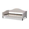 Baxton Studio Milligan Modern and Contemporary Beige Fabric Upholstered and Dark Brown Finished Wood Full Size Daybed