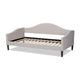 Baxton Studio Milligan Modern and Contemporary Beige Fabric Upholstered and Dark Brown Finished Wood Full Size Daybed
