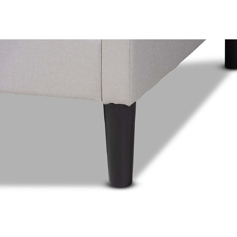 Baxton Studio Milligan Modern and Contemporary Beige Fabric Upholstered and Dark Brown Finished Wood Full Size Daybed