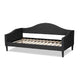 Baxton Studio Milligan Modern and Contemporary Charcoal Fabric Upholstered and Dark Brown Finished Wood Full Size Daybed