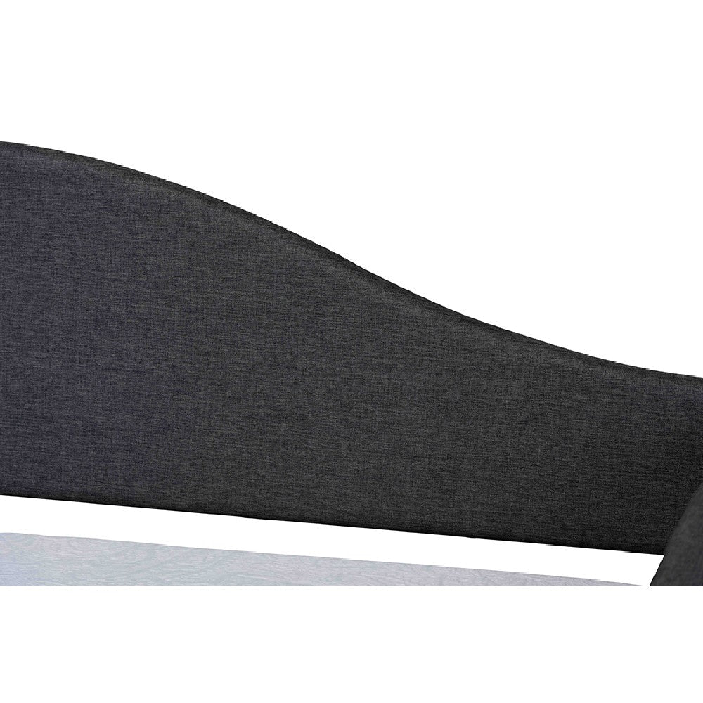Baxton Studio Milligan Modern and Contemporary Charcoal Fabric Upholstered and Dark Brown Finished Wood Full Size Daybed