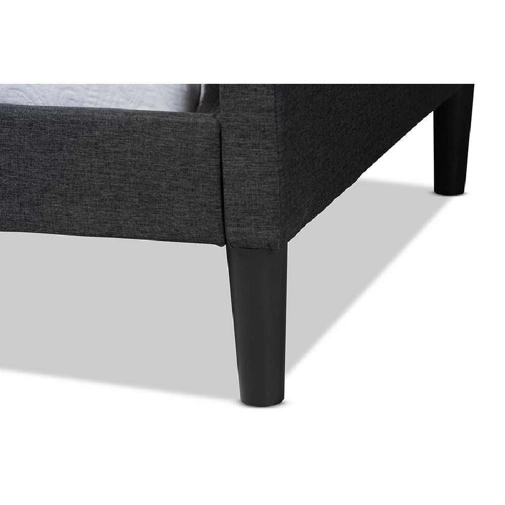 Baxton Studio Milligan Modern and Contemporary Charcoal Fabric Upholstered and Dark Brown Finished Wood Full Size Daybed