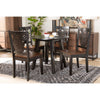 Baxton Studio Mina Modern and Contemporary Transitional Two-Tone Dark Brown and Walnut Brown Finished Wood 5-Piece Dining Set