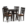 Baxton Studio Mina Modern and Contemporary Transitional Two-Tone Dark Brown and Walnut Brown Finished Wood 5-Piece Dining Set