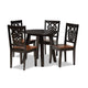 Baxton Studio Mina Modern and Contemporary Transitional Two-Tone Dark Brown and Walnut Brown Finished Wood 5-Piece Dining Set