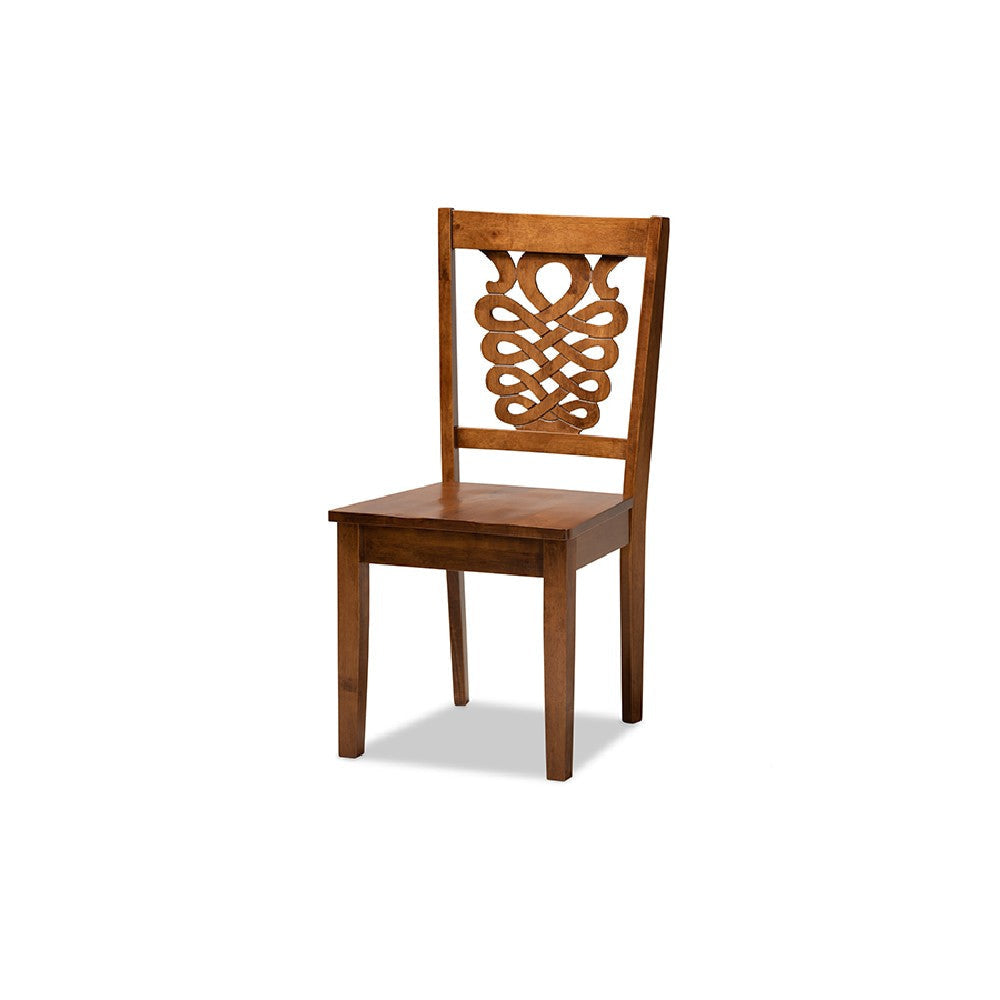 Baxton Studio Mina Modern and Contemporary Transitional Walnut Brown Finished Wood 5-Piece Dining Set