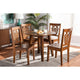 Baxton Studio Mina Modern and Contemporary Transitional Walnut Brown Finished Wood 5-Piece Dining Set