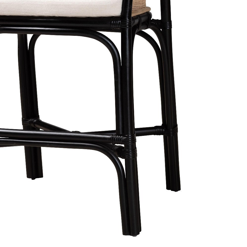 bali & pari Miranda Modern Bohemian Two-Tone Black and Natural Brown Rattan Counter Stool WHI-Miranda-Rattan-CS