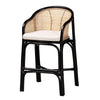 bali & pari Miranda Modern Bohemian Two-Tone Black and Natural Brown Rattan Counter Stool WHI-Miranda-Rattan-CS