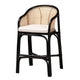 bali & pari Miranda Modern Bohemian Two-Tone Black and Natural Brown Rattan Counter Stool WHI-Miranda-Rattan-CS