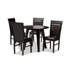 Baxton Studio Miya Modern and Contemporary Dark Brown Faux Leather Upholstered and Dark Brown Finished Wood 5-Piece Dining Set