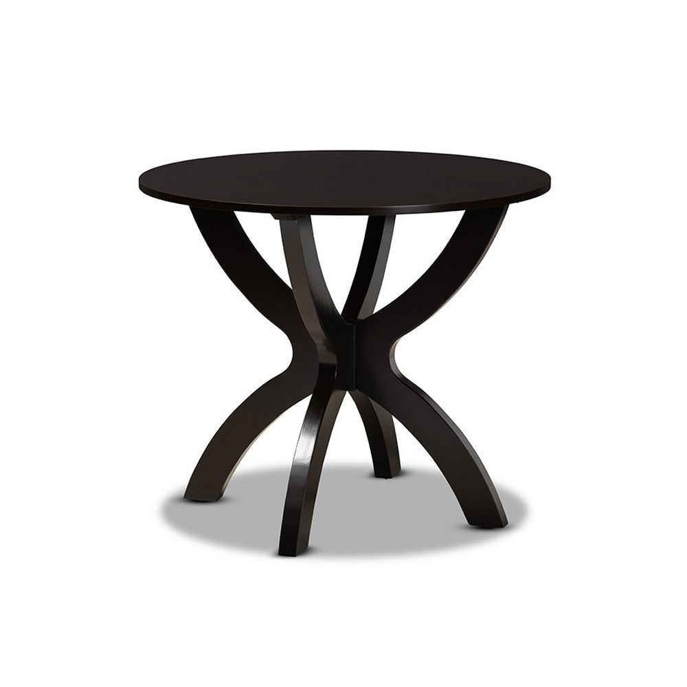 Baxton Studio Mona Modern and Contemporary Sand Fabric Upholstered and Dark Brown Finished Wood 5-Piece Dining Set