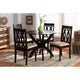 Baxton Studio Mona Modern and Contemporary Sand Fabric Upholstered and Dark Brown Finished Wood 5-Piece Dining Set