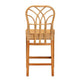 bali & pari Monaco Modern Bohemian Natural Rattan and Mahogany Wood Counter Stool WHI-Monaco-Rattan-CC