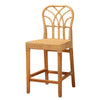 bali & pari Monaco Modern Bohemian Natural Rattan and Mahogany Wood Counter Stool WHI-Monaco-Rattan-CC