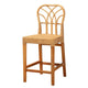 bali & pari Monaco Modern Bohemian Natural Rattan and Mahogany Wood Counter Stool WHI-Monaco-Rattan-CC