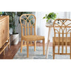 bali & pari Monaco Modern Bohemian Oak Brown Finished Mahogany Wood and Natural Rattan Dining Chair WHI-Monaco-Rattan-DC