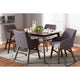 Baxton Studio Monte Mid-Century Modern Walnut Wood Rectangular 5-Piece Dining Set