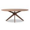 Baxton Studio Monte Mid-Century Modern Walnut Brown Finished Wood 71-Inch Oval Dining Table WHI-Monte-Walnut-Oval-DT