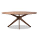 Baxton Studio Monte Mid-Century Modern Walnut Brown Finished Wood 71-Inch Oval Dining Table WHI-Monte-Walnut-Oval-DT