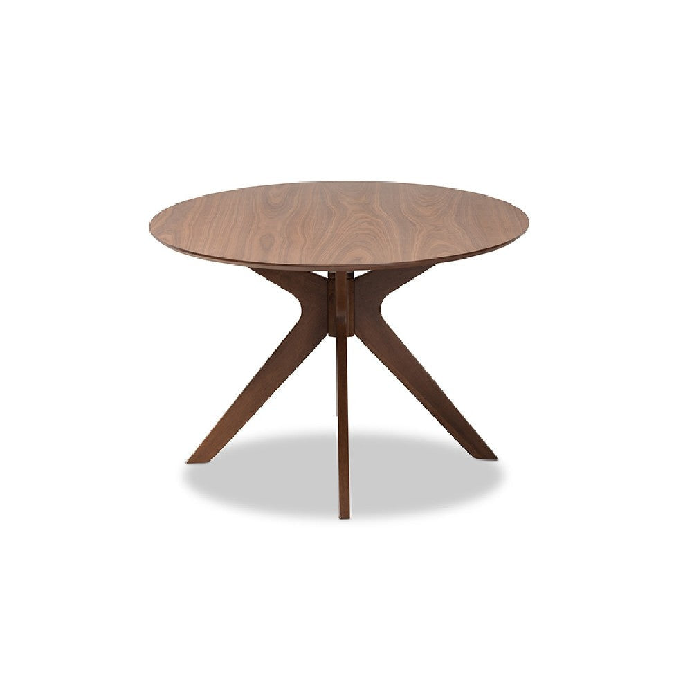 Baxton Studio Monte Mid-Century Modern Walnut Brown Finished Wood 71-Inch Oval Dining Table WHI-Monte-Walnut-Oval-DT