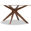 Baxton Studio Monte Mid-Century Modern Walnut Brown Finished Wood 71-Inch Oval Dining Table WHI-Monte-Walnut-Oval-DT