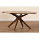 Baxton Studio Monte Mid-Century Modern Walnut Brown Finished Wood 71-Inch Oval Dining Table WHI-Monte-Walnut-Oval-DT