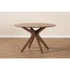 Baxton Studio Monte Mid-Century Modern Walnut Wood 47-Inch Round Dining Table WHI-Monte-Walnut-Round-DT