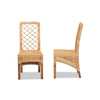 bali & pari Moscow Modern Bohemian Natural Brown Rattan and Walnut Brown Mahogany Wood 2-Piece Dining Chair Set WHI-Moscow-Teak-DC