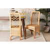 bali & pari Moscow Modern Bohemian Natural Brown Rattan and Walnut Brown Mahogany Wood 2-Piece Dining Chair Set WHI-Moscow-Teak-DC