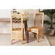 bali & pari Moscow Modern Bohemian Natural Brown Rattan and Walnut Brown Mahogany Wood 2-Piece Dining Chair Set WHI-Moscow-Teak-DC
