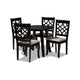 Baxton Studio Mya Modern and Contemporary Grey Fabric Upholstered and Dark Brown Finished Wood 5-Piece Dining Set