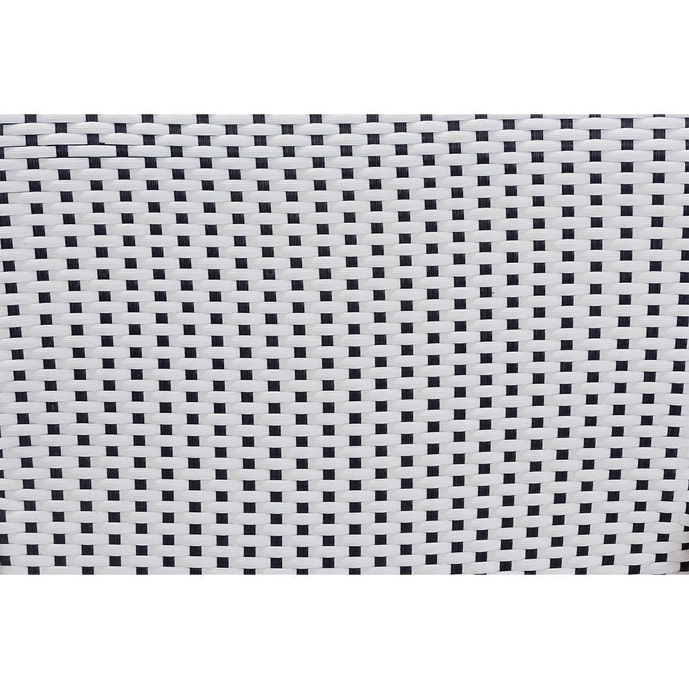 Baxton Studio Genica Classic French Black and White Weaving and Natural Brown Rattan 5-Piece Indoor and Outdoor Bistro Set