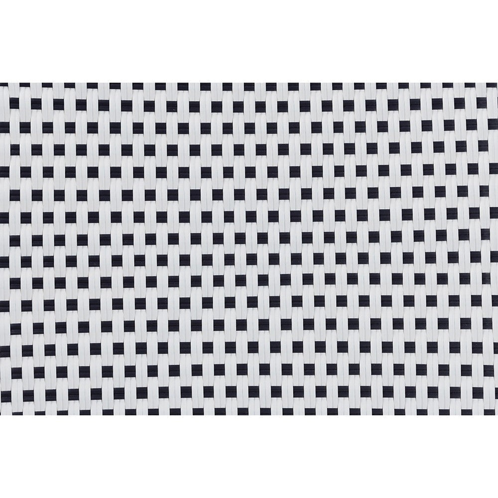 Baxton Studio Genica Classic French Black and White Weaving and Natural Brown Rattan 5-Piece Indoor and Outdoor Bistro Set