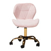 Baxton Studio Savara Contemporary Glam and Luxe Blush Pink Velvet Fabric and Gold Metal Swivel Office Chair