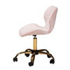 Baxton Studio Savara Contemporary Glam and Luxe Blush Pink Velvet Fabric and Gold Metal Swivel Office Chair