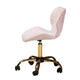 Baxton Studio Savara Contemporary Glam and Luxe Blush Pink Velvet Fabric and Gold Metal Swivel Office Chair
