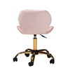 Baxton Studio Savara Contemporary Glam and Luxe Blush Pink Velvet Fabric and Gold Metal Swivel Office Chair