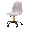 Baxton Studio Kabira Contemporary Glam and Luxe Grey Velvet Fabric and Gold Metal Swivel Office chair