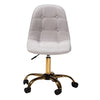 Baxton Studio Kabira Contemporary Glam and Luxe Grey Velvet Fabric and Gold Metal Swivel Office chair