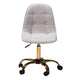 Baxton Studio Kabira Contemporary Glam and Luxe Grey Velvet Fabric and Gold Metal Swivel Office chair