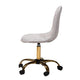 Baxton Studio Kabira Contemporary Glam and Luxe Grey Velvet Fabric and Gold Metal Swivel Office chair